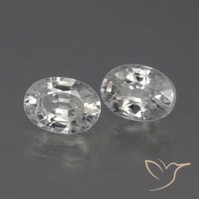 2.46 ctw White Zircon Stones, Natural Zircon in Oval Facet Shape for Sale