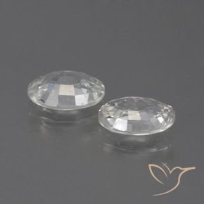 Zircon Gemstones in 7 x 5 mm (calibrated) Size for Sale, Zircon Stones in White Color