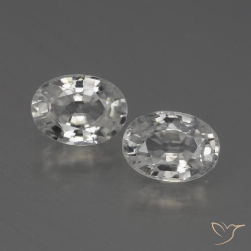 2.54 ct White Zircon, 7 x 5.1 mm Oval Cut From Cambodia, Photo A
