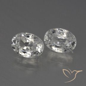 2.54 ctw White Zircon Stones, Natural Zircon in Oval Facet Shape for Sale