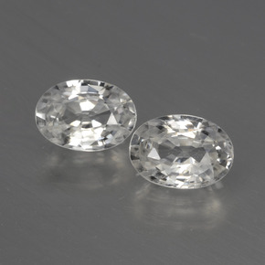 2.32 ct White Zircon Gemstone, Zircon Gem in Oval Facet Shape for Sale.