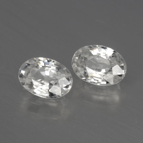 2.32 ct White Zircon Stone, Natural Zircon in Oval Facet Shape for Sale