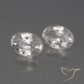 2.45 ctw White Zircon Stones, Natural Zircon in Oval Facet Shape for Sale