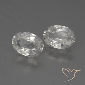 2.21 ctw White Zircon Stones, Natural Zircon in Oval Facet Shape for Sale