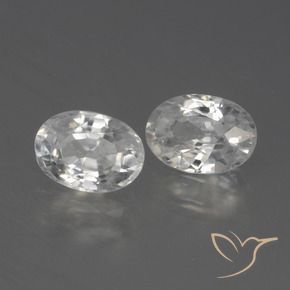 2.45 ctw White Zircon Stones, Natural Zircon in Oval Facet Shape for Sale
