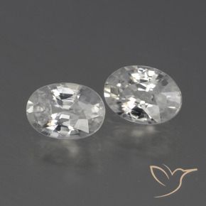 2.42 ctw White Zircon Stones, Natural Zircon in Oval Facet Shape for Sale
