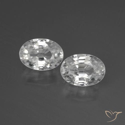 2.57ctw Natural White Zircon, Oval, VS