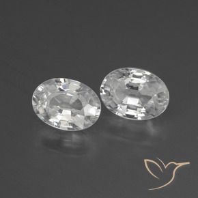 2.57 ctw White Zircon Stones, Natural Zircon in Oval Facet Shape for Sale