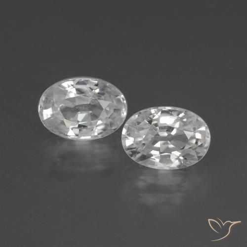2,83 ct weißer Zirkon, 7,1 x 5,1 mm Ovalschliff aus Kambodscha, Photo A
