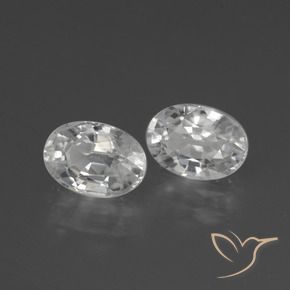 2.83 ctw White Zircon Stones, Natural Zircon in Oval Facet Shape for Sale