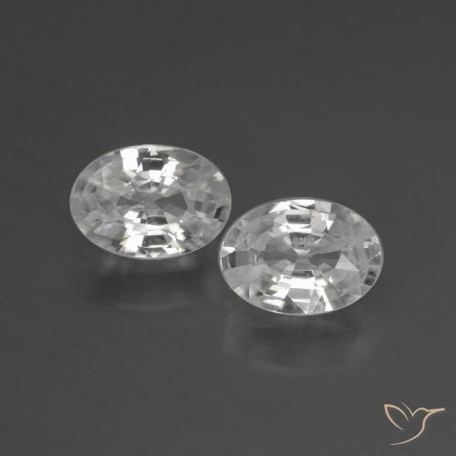 2.10ctw Natural White Zircon, Oval, VS