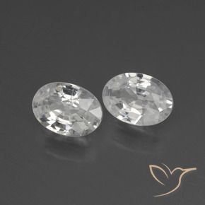 2.10 ctw White Zircon Stones, Natural Zircon in Oval Facet Shape for Sale