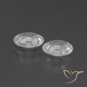 Zircon Gemstones in 7 x 5 mm (calibrated) Size for Sale, Zircon Stones in White Color