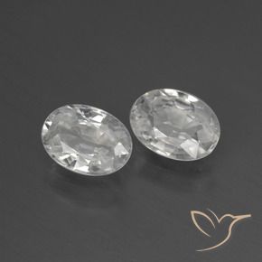 2.44 ctw White Zircon Stones, Natural Zircon in Oval Facet Shape for Sale