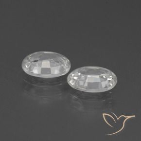 Zircon Gemstones in 7 x 5 mm (calibrated) Size for Sale, Zircon Stones in White Color
