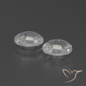 Zircon Gemstones in 7 x 5 mm (calibrated) Size for Sale, Zircon Stones in White Color