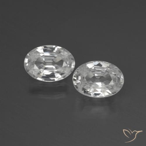 2.28ctw Natural White Zircon, Oval, VVS-VS