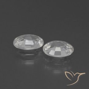 Zircon Gemstones in 7 x 5 mm (calibrated) Size for Sale, Zircon Stones in White Color