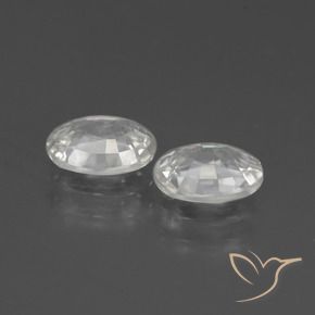 Zircon Gemstones in 7 x 5 mm (calibrated) Size for Sale, Zircon Stones in White Color