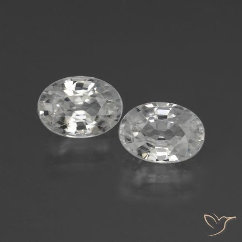 2.56 ct White Zircon, 7 x 5 mm Oval Cut From Cambodia, Photo A
