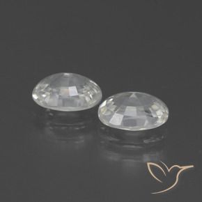 Zircon Gemstones in 7 x 5 mm (calibrated) Size for Sale, Zircon Stones in White Color