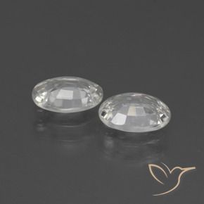 Zircon Gemstones in 7 x 5 mm (calibrated) Size for Sale, Zircon Stones in White Color