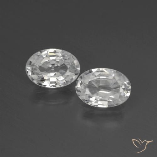 2.16ctw Natural White Zircon, Oval, VS