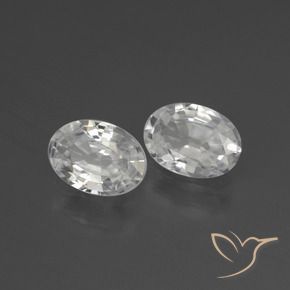 2.16 ctw White Zircon Stones, Natural Zircon in Oval Facet Shape for Sale