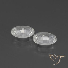 Zircon Gemstones in 7 x 5 mm (calibrated) Size for Sale, Zircon Stones in White Color