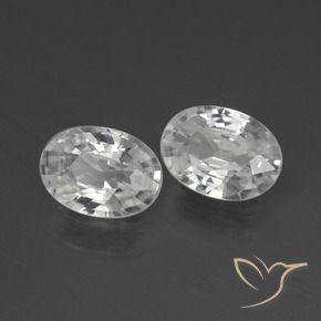 2.27 ctw White Zircon Stones, Natural Zircon in Oval Facet Shape for Sale