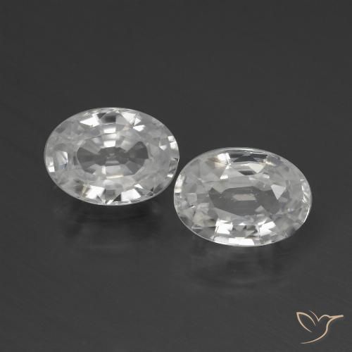 2.56ctw Natural White Zircon, Oval, VVS