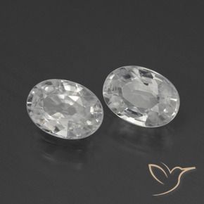 2.56 ctw White Zircon Stones, Natural Zircon in Oval Facet Shape for Sale