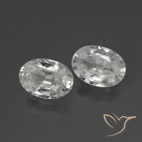 2.29 ctw White Zircon Stones, Natural Zircon in Oval Facet Shape for Sale