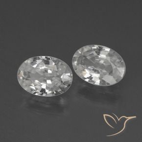 2.19 ctw White Zircon Stones, Natural Zircon in Oval Facet Shape for Sale