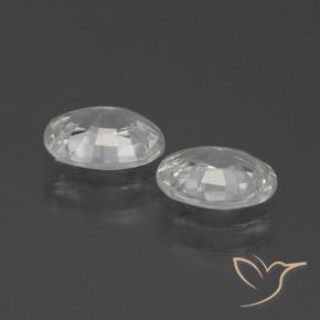 Zircon Gemstones in 7 x 5 mm (calibrated) Size for Sale, Zircon Stones in Warm White Color