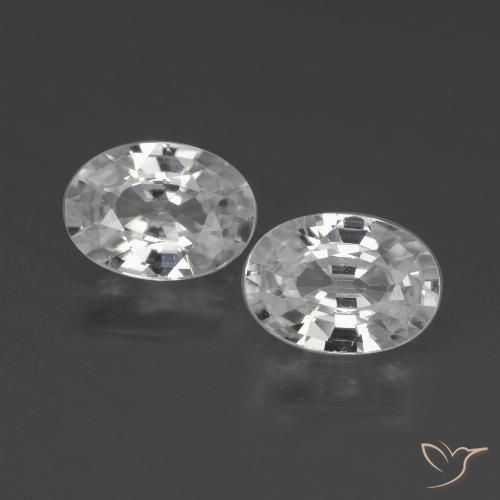 2.23ctw Natural White Zircon, Oval, VVS-VS