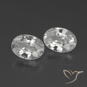 2.23 ctw White Zircon Stones, Natural Zircon in Oval Facet Shape for Sale
