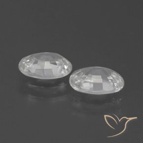 Zircon Gemstones in 7 x 5 mm (calibrated) Size for Sale, Zircon Stones in White Color