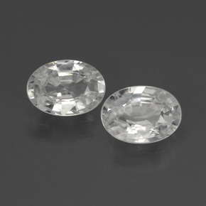 2.21 ctw White Zircon Gemstones, Zircon Gems in Oval Facet Shape for Sale.