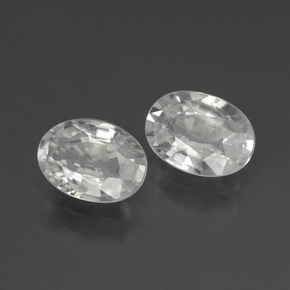 2.21 ctw White Zircon Stones, Natural Zircon in Oval Facet Shape for Sale