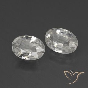 2.31 ctw White Zircon Stones, Natural Zircon in Oval Facet Shape for Sale