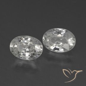 2.44 ctw White Zircon Stones, Natural Zircon in Oval Facet Shape for Sale