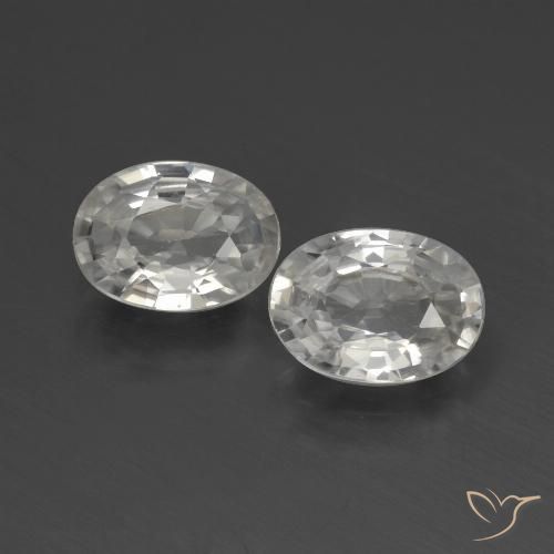 2.11 ct White Zircon, 7.1 x 5.1 mm Oval Cut From Cambodia, Photo A