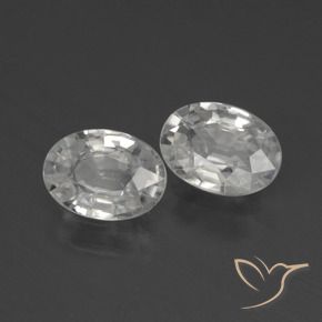 2.39 ctw White Zircon Stones, Natural Zircon in Oval Facet Shape for Sale