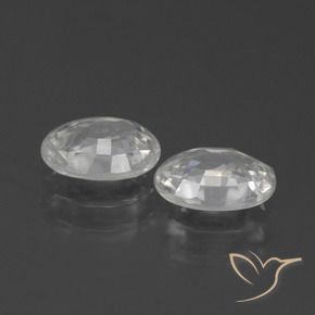 Zircon Gemstones in 7 x 5 mm (calibrated) Size for Sale, Zircon Stones in White Color