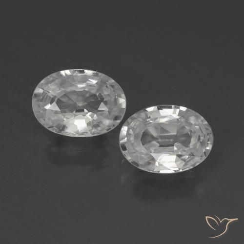 2.35ctw Natural White Zircon, Oval, VVS-VS