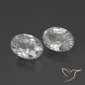 2.35 ctw White Zircon Stones, Natural Zircon in Oval Facet Shape for Sale