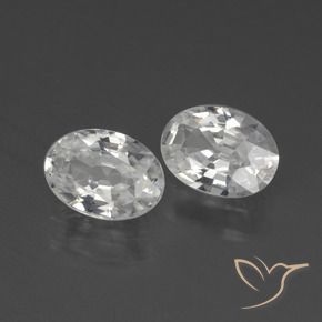 2.24 ctw White Zircon Stones, Natural Zircon in Oval Facet Shape for Sale
