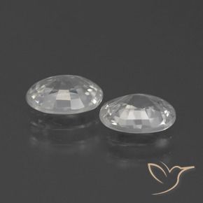 Zircon Gemstones in 7 x 5 mm (calibrated) Size for Sale, Zircon Stones in White Color