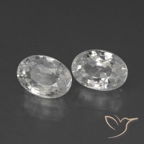 2.86 ctw White Zircon Stones, Natural Zircon in Oval Facet Shape for Sale